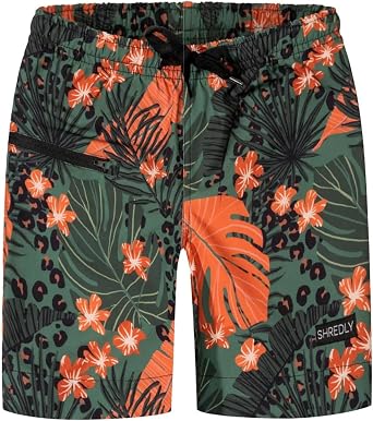 SHREDLY Littles Kids Shorts, Recycled 4-Way Stretch, Adjustable Waist | Breathable fabric with adjustable waistband and zip pocket for active play, biking, hiking and everyday adventures