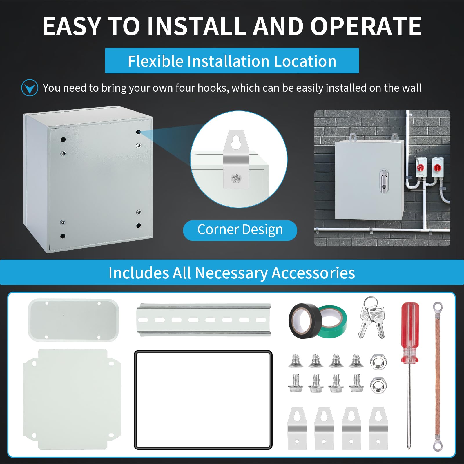Steel Electrical Enclosure - Weatherproof & Lockable -3 Steel Electrical Enclosure - Weatherproof & Lockable -3