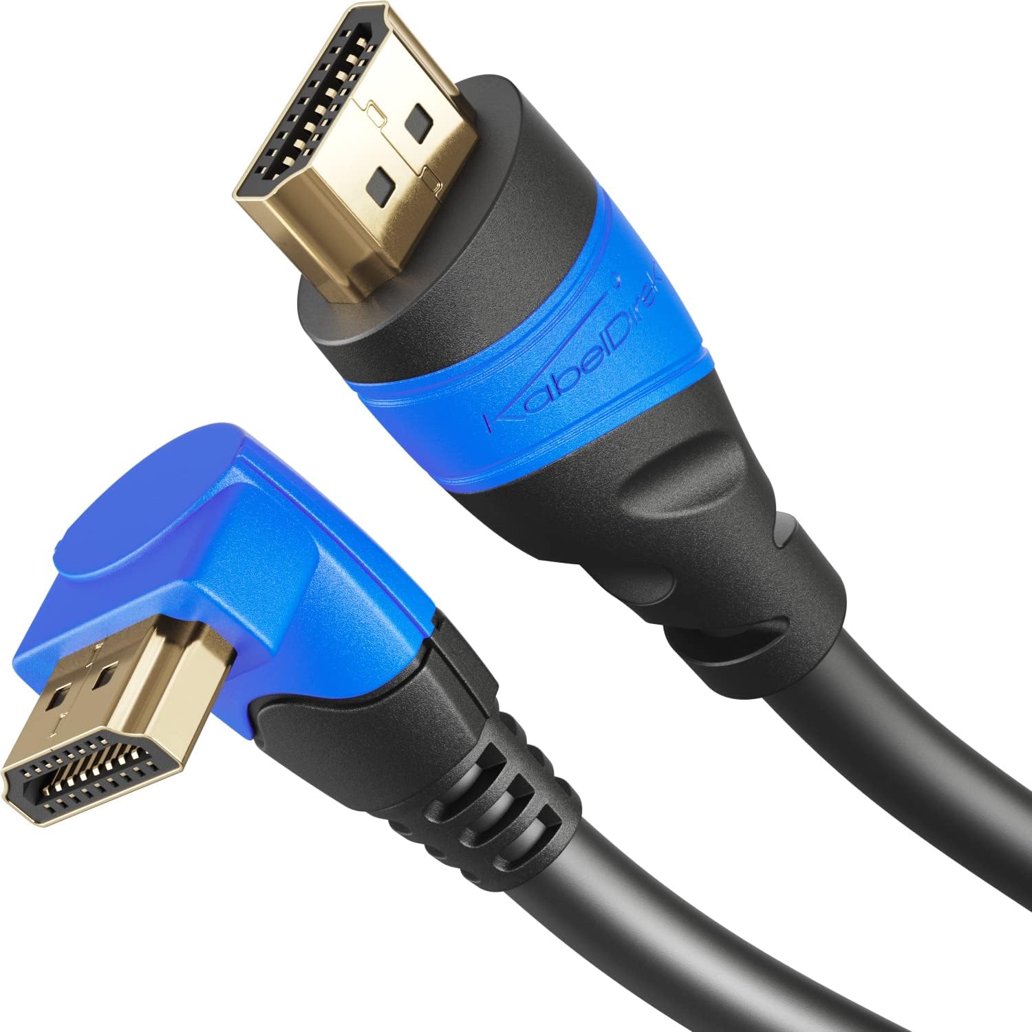 270° angled 4K HDMI cable – 25ft – with A.I.S. Shielding, designed in Germany (supports all HDMI devices like PS5/Xbox, Switch – 4K@120Hz, HDCP, High Speed HDMI with Ethernet, black) – CableDirect