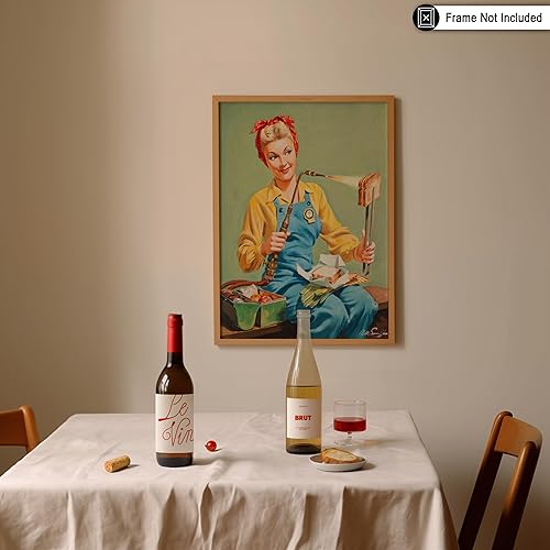 Miniatura 3 de Poster Master Póster vintage de Rosie Girl Pin-Up  Estampado retro de mujer soldadora  Arte de sándwich de queso a la parrilla  Regalo ideal para