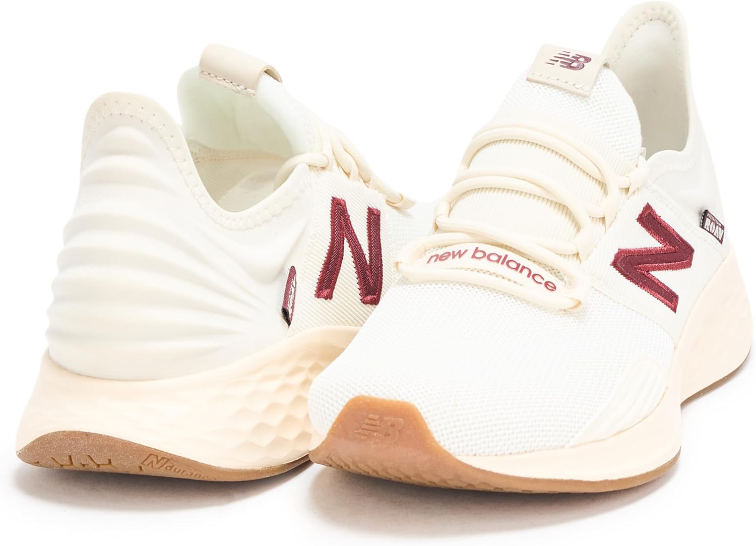 New Balance Men's Fresh Foam Roav V1 Running Shoe, Sea Salt/Monarch Burgundy/Permafrost, 8.5