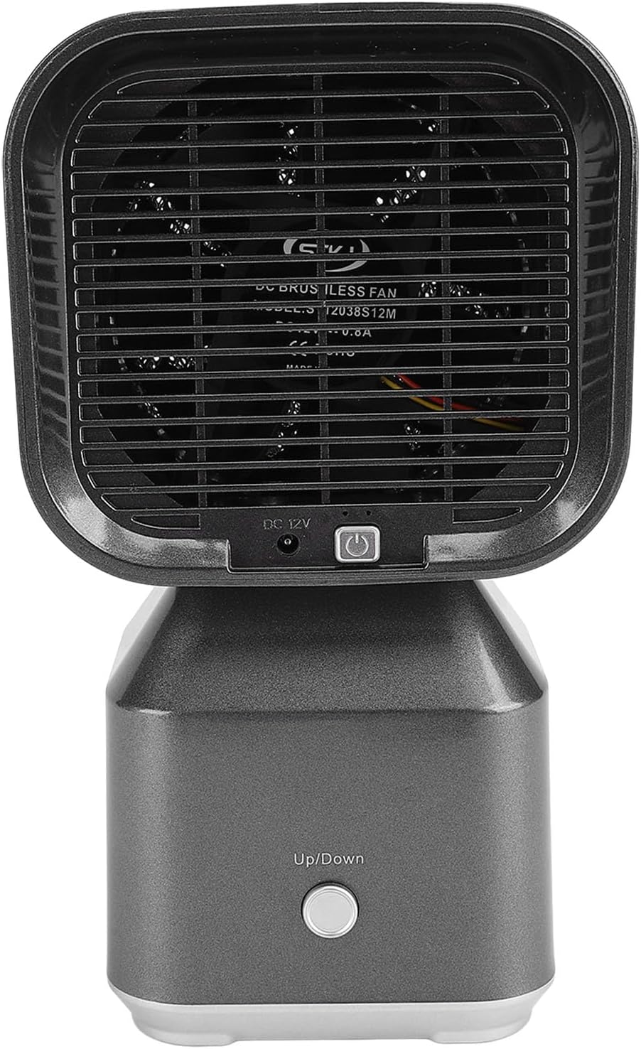 Back view of Ejoyous Portable Range Hood with power button and DC 12V input