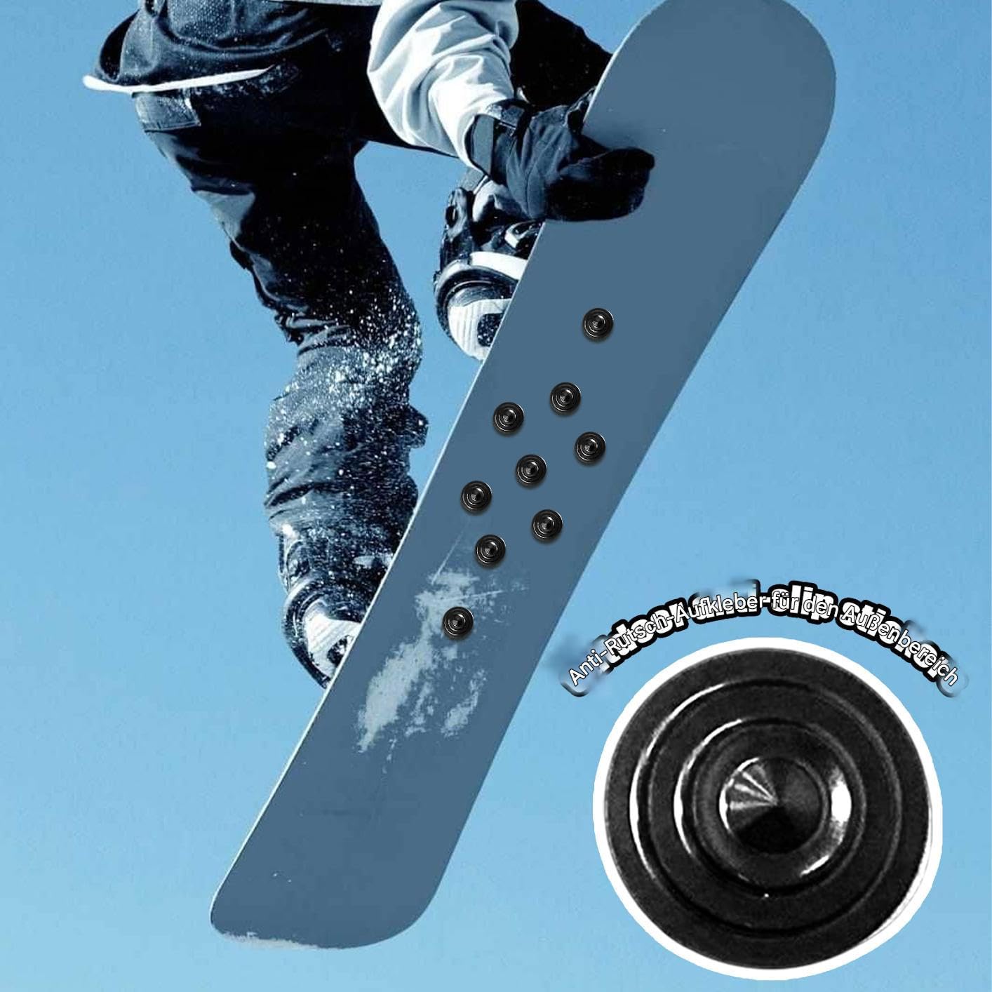 Lot de 9 tapis de snowboard antidérapants - Pour ski et snowboard - Pour l'hiver et l'extérieur - Pour homme et femme