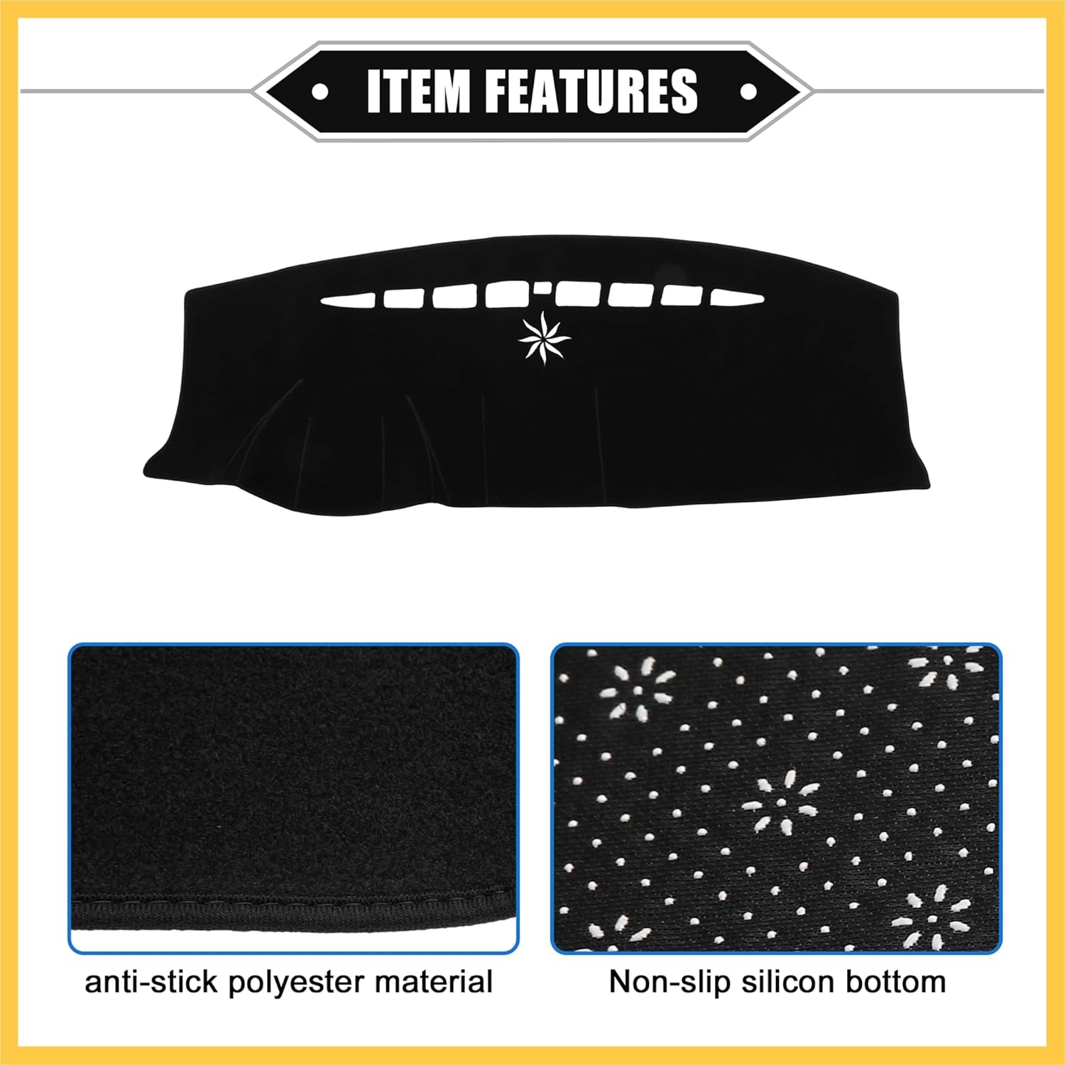 Dashboard Cover Compatible for Ford Edge 2011-2014, Nonslip Polyester Black Dash Cover Mat Dash Board Protector Cover Auto Replacement Parts