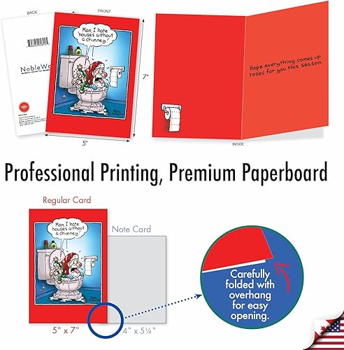 Miniatura 3 de NobleWorks - Divertida tarjeta de felicitación navideña con sobre (4.63 x 6.75 pulgadas) - Humor de broma navideña - Casa sin chimenea 5892