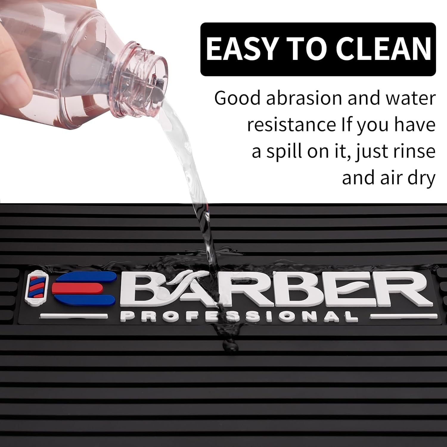 Barber station with magnetic mat organizing multiple tools