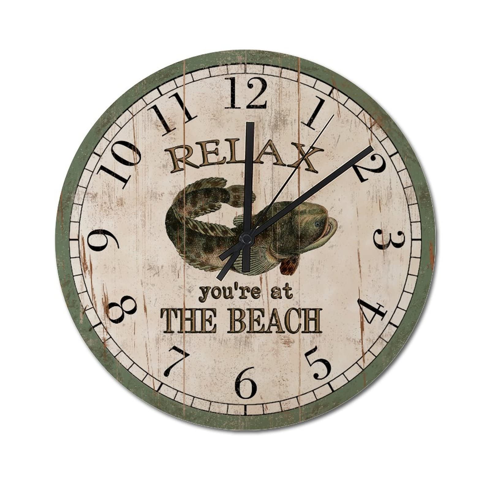 Horloge murale ronde silencieuse rétro rétro 38 cm pour bureau et maison