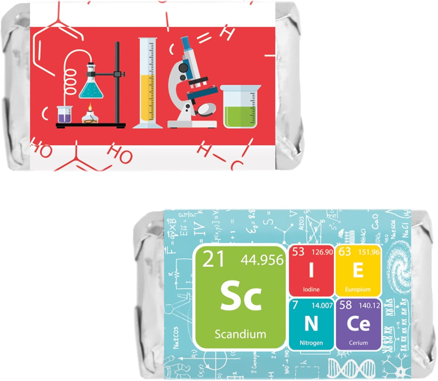 Amazon.com: Science Birthday Mini Candy Bar Wrappers - 45 Stickers ...