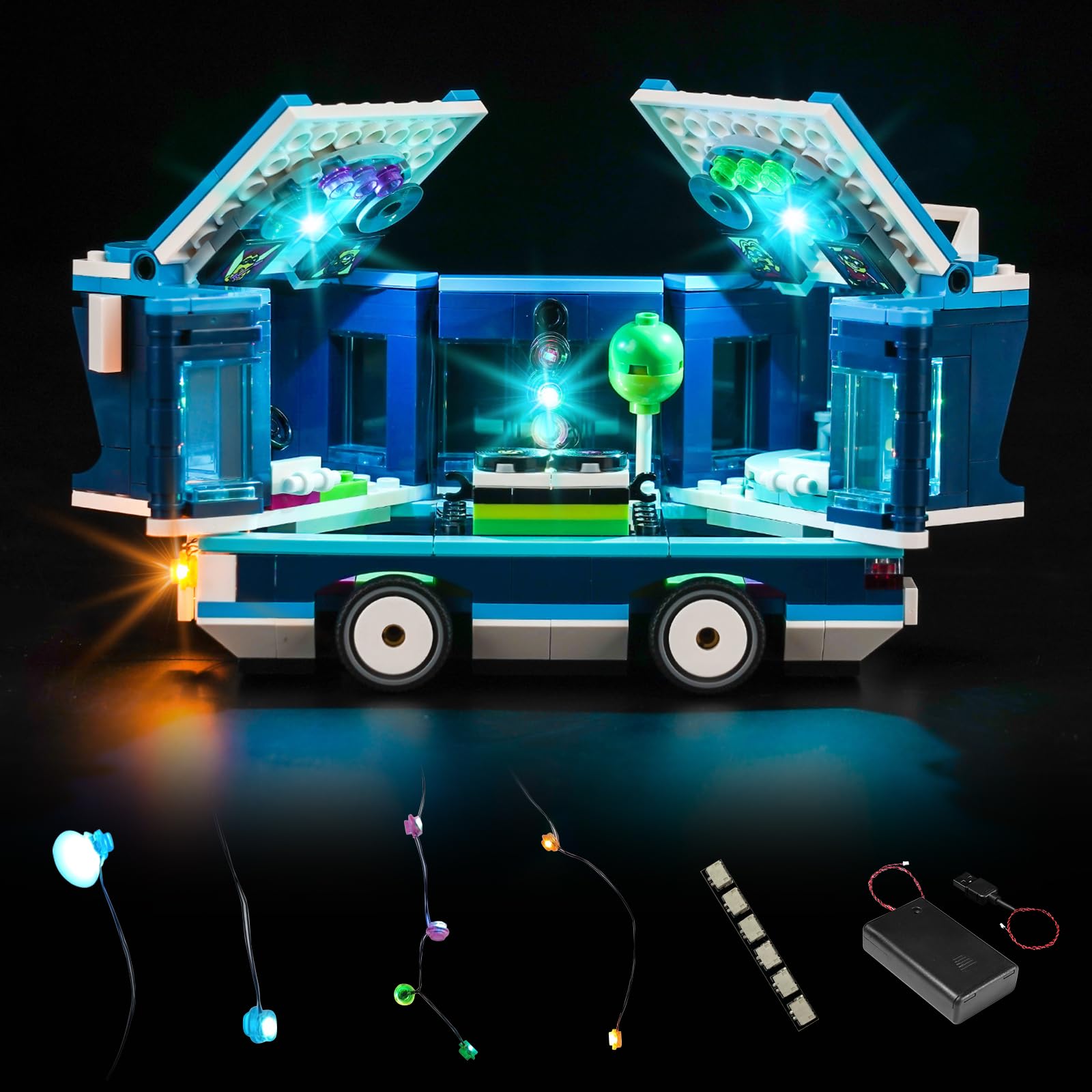 LocoLee LED Light Kit Compatible with Lego Minions' Music Party Bus 75581 (NO Model, Only Light kit), Light Compatible with Lego 75581 Minions Music