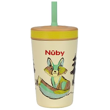 Nuby Thirsty Kids Flexstraw Stainless Steel Insulated Toddler Cup - 12 oz