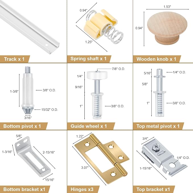 Kit de herrajes para puerta plegable de 36 pulgadas miniatura 2