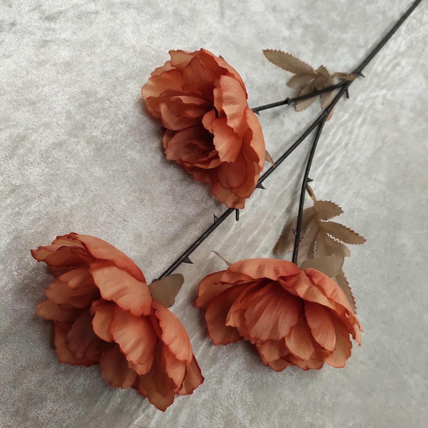 YATUOPNG Artificial Plant In Pot-Wedding Fake Flowers Peony Decorative Flower Arrangement Home Decoration(3autumnoranges)