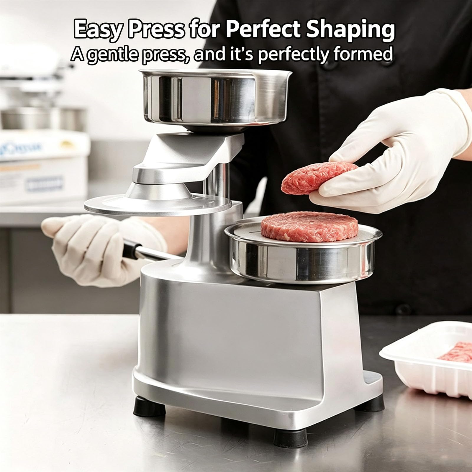 Prensa para Hamburguesas, Prensa Manual De Acero Inoxidable con Mango, Moldeado por Presión A-Time, Fácil De Limpiar, para El Hogar Y Restaurantes, para Hacer Hamburguesas De 5 Pulgadas.
