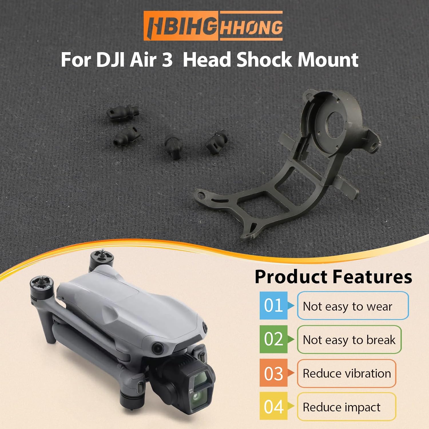 Replacement for DJI Air 3 Gimbal Camera Shock Lower Bracket with Shock Absorber Ball for Air 3 Damper Rubber Gimbal Mounts Accessories Parts