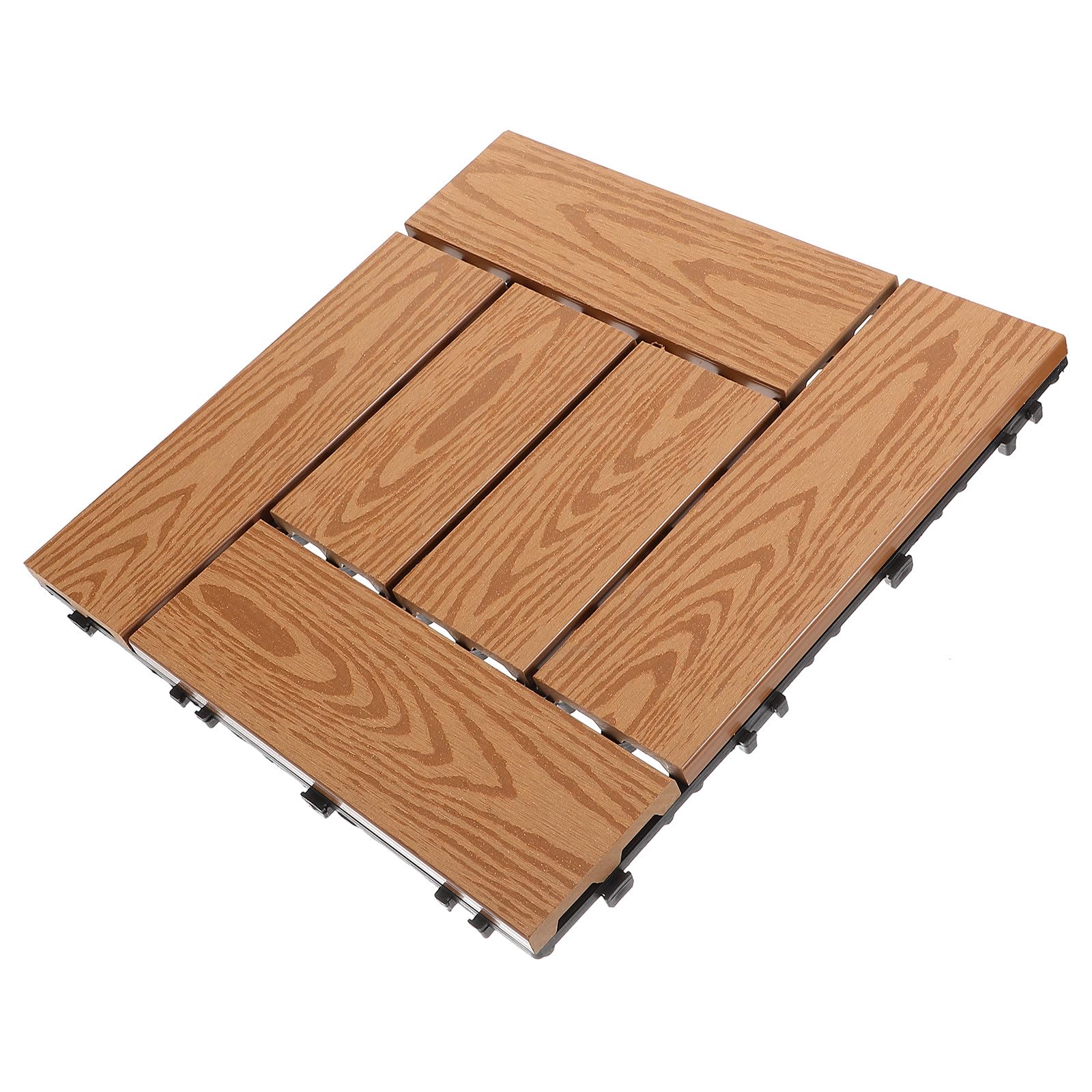 Baldosa de piso entrelazada de madera y plástico, cubierta exterior resistente for balcón, jardín, Patio, azulejo de cubierta entrelazada de fácil montaje
