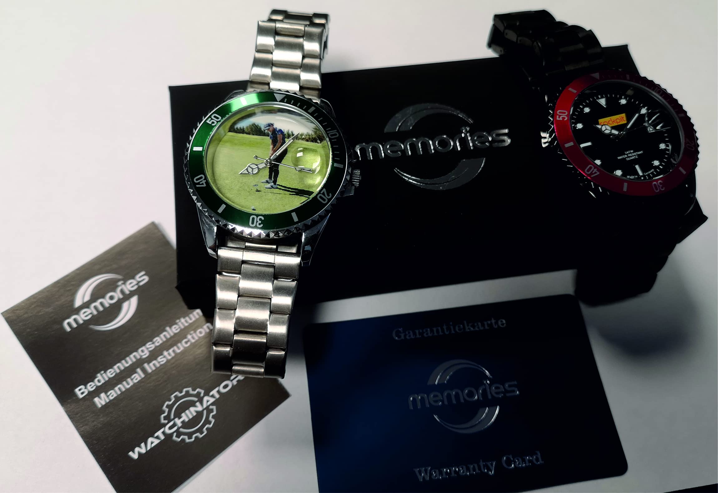 memories Reloj con imagen personalizada reloj con foto 40mm acero inoxidable pulsera reloj de foto, Negro , Pulsera