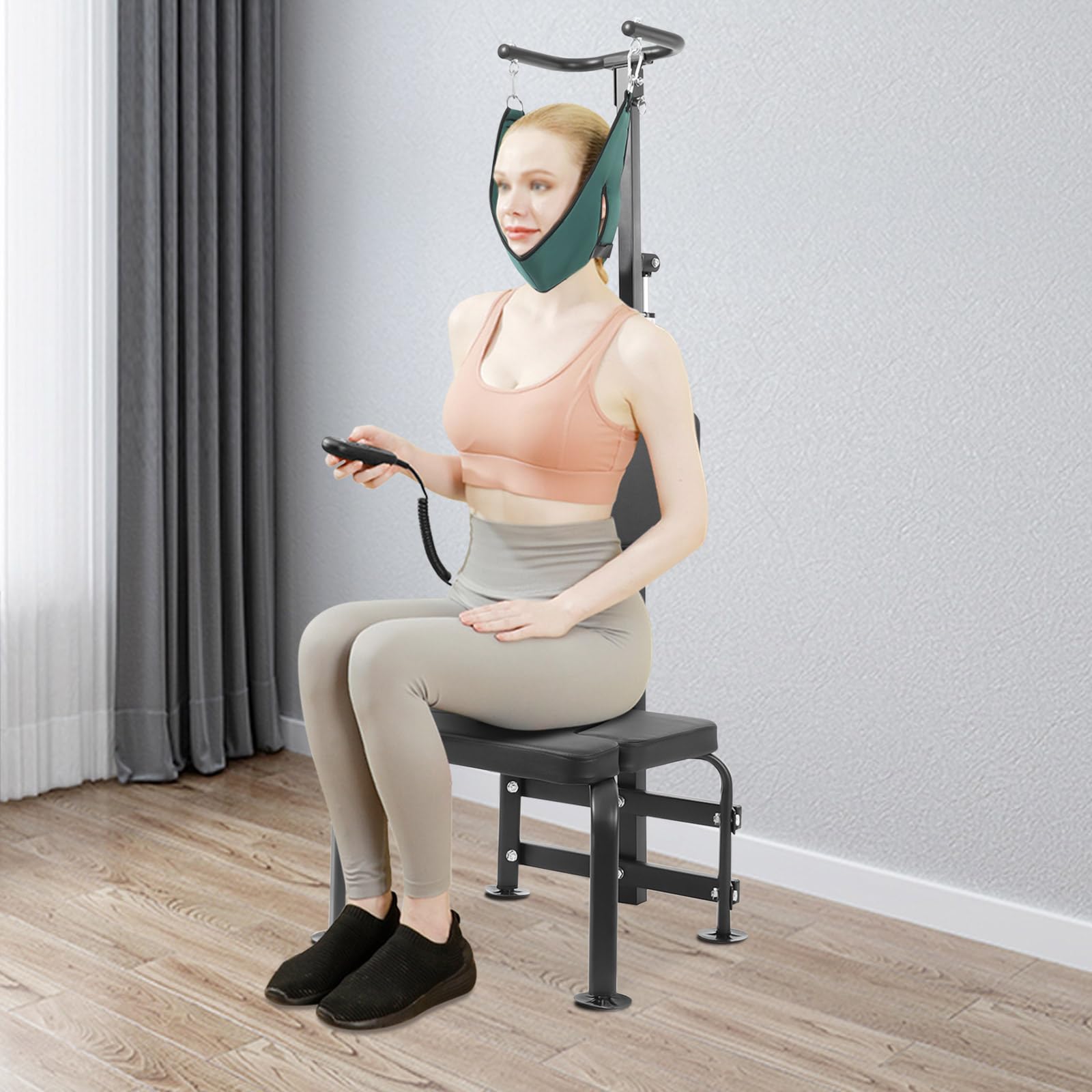 Dispositivo de entrenamiento de estiramiento para el cuello, estirador de cuello para tracción cervical, dispositivo de tracción eléctrica con dispositivo de elevación hidráulica