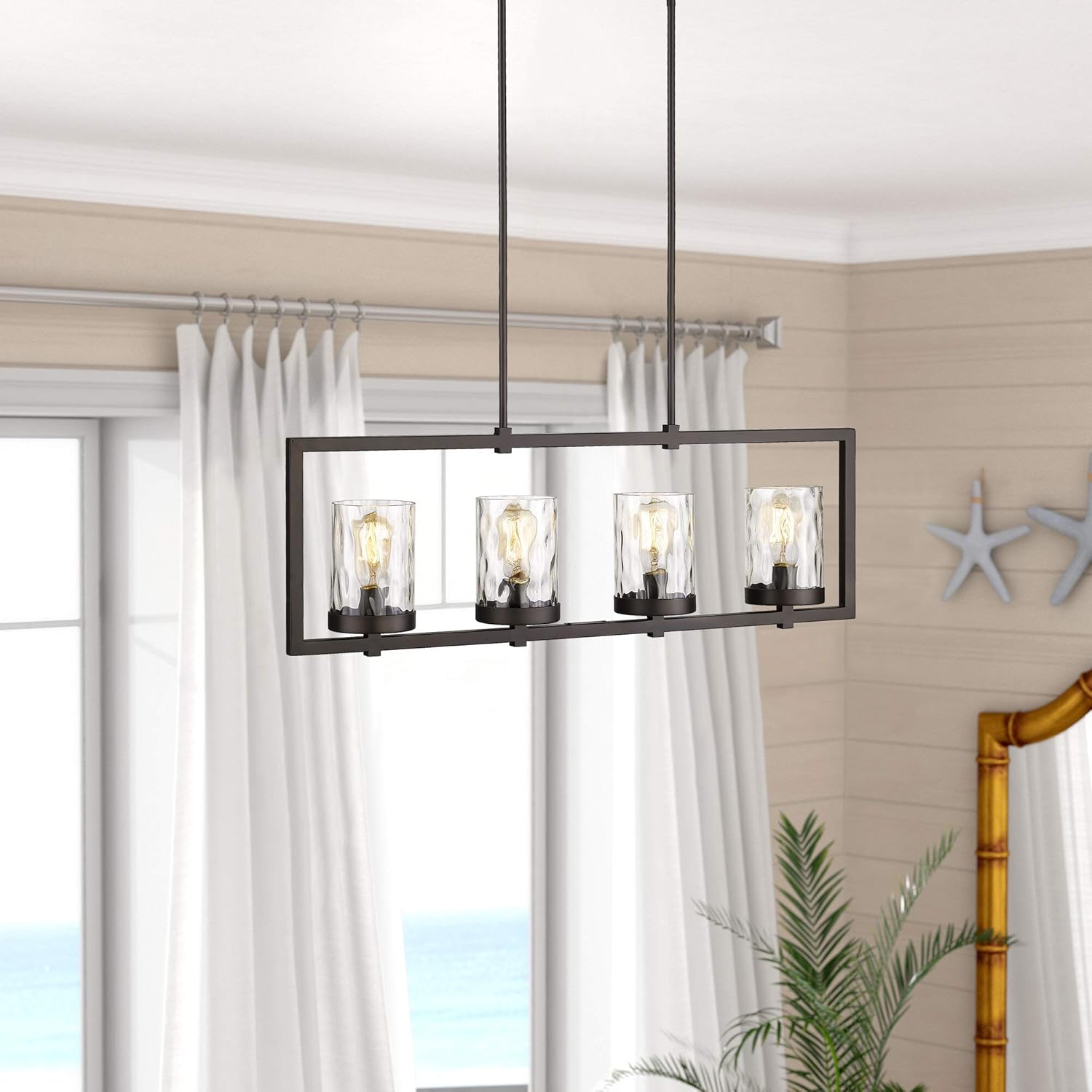 Creative Product Odeums Kitchen Island Lights, Indoor Pendant Lighting Fixture, 4-Light Linear Pendant Lighting in Oil Rubbed Bronze Finish with Hammered Bubble Glass (Oil Rubbed Bronze, 4-Light Pendant Light) Get Popular Offer Odeums Kitchen Island Lights, Indoor Pendant Lighting Fixture, 4-Light Linear Pendant Lighting in Oil Rubbed Bronze Finish with Hammered Bubble Glass (Oil Rubbed Bronze, 4-Light Pendant Light)