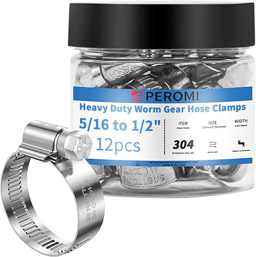 Miniatura 14 de 24 PIEZAS Abrazaderas de manguera de servicio pesado de acero inoxidable 304, abrazadera de manguera de 1-5/8" a 2-3/8" (40-60mm) Abrazaderas