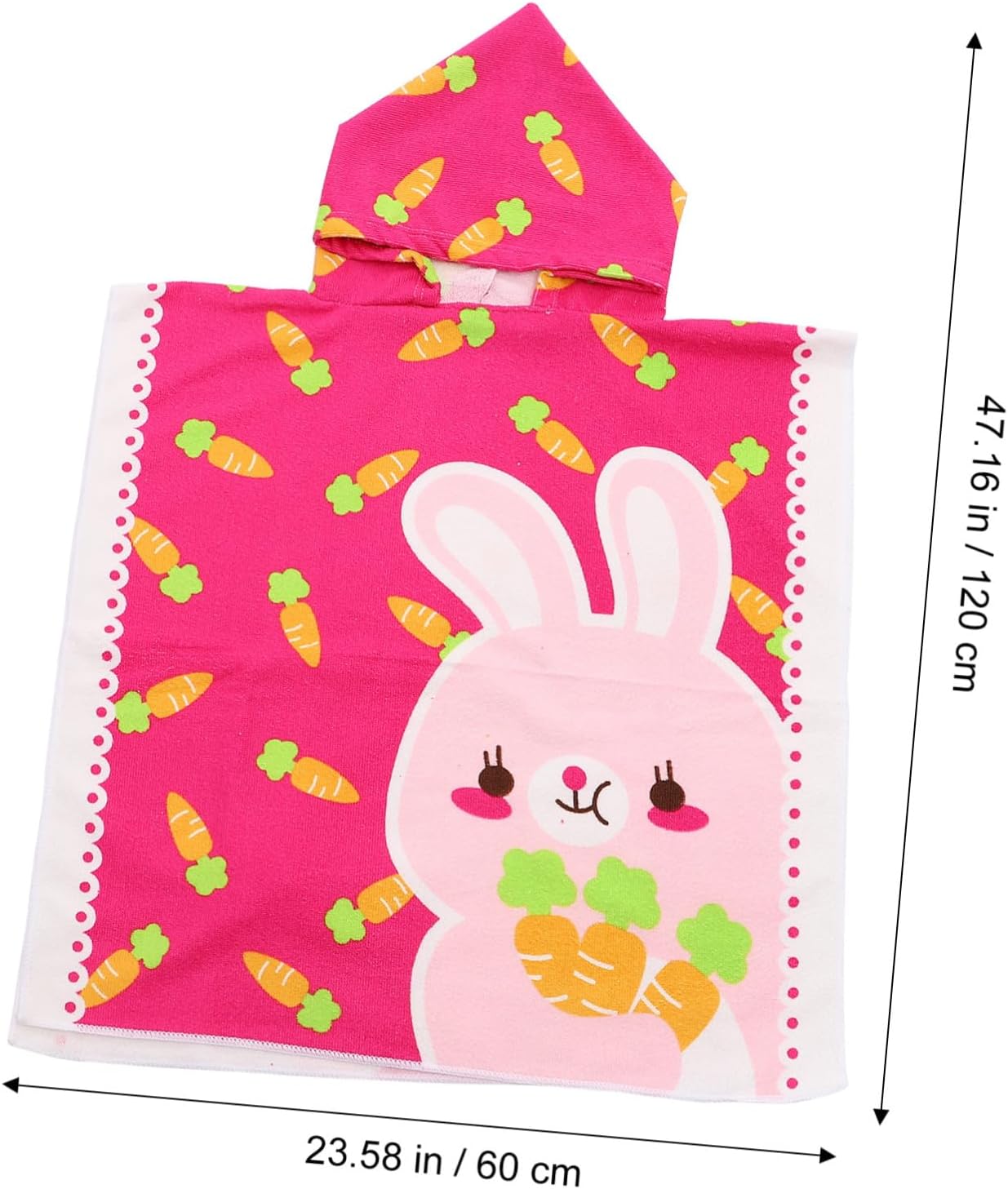 Hooded Bath Towel Poncho for Boys, Soft Absorbent Hooded Beach Towel, Cartoon Rabbit Design, Lightweight Swimming Wrap for Pool and Bath