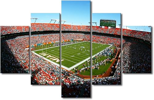 Vista 94 de Cuadros de estadios deportivos de fútbol americano de Minnesota, cuadros de vikingos, 5 paneles, lienzo para pared, arte de pared del estadio