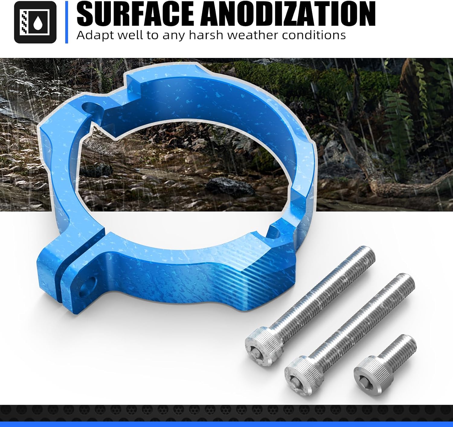 NICECNC Blue Exhaust Flange Protector Pipe Shield Compatible with Husqvarna 250/300 TE/TC/TX 2017-2022 TE 250i/300i 2023 Compatible with GasGas EX/EC/MC 250/300 2021-2023 See Fitment