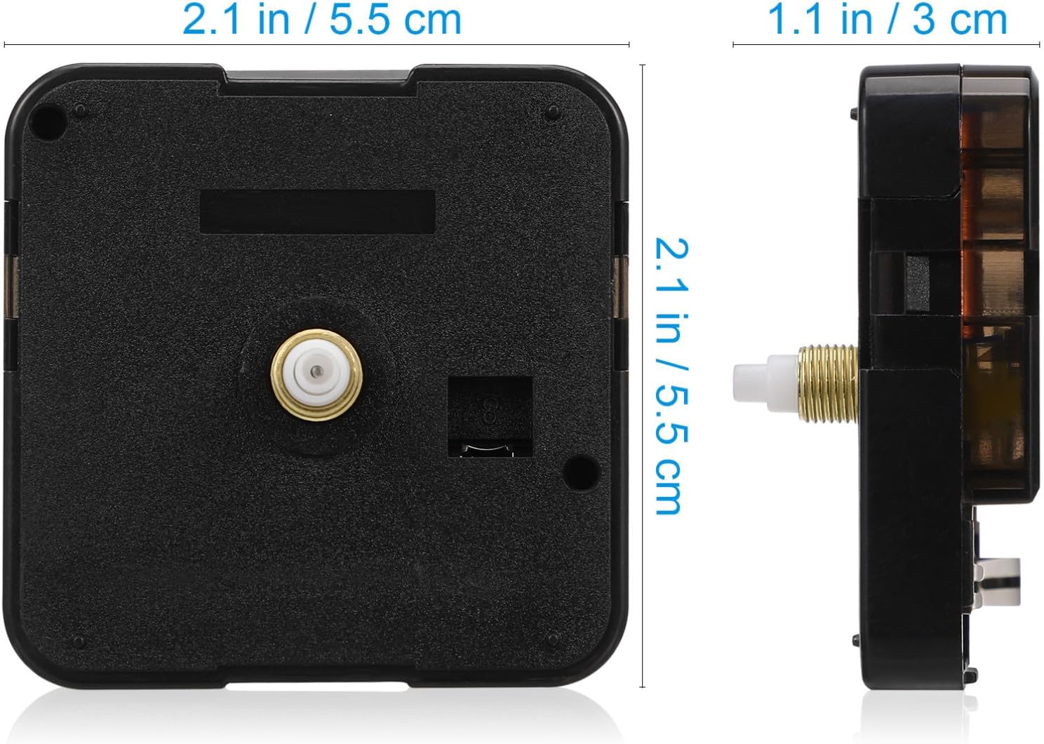 Quartz Clock Movement Mechanism Replacement,Wall Clock Mechanisms Battery Operated Clock Movement DIY Repair Parts Black 5.5 x 5.5 x 3