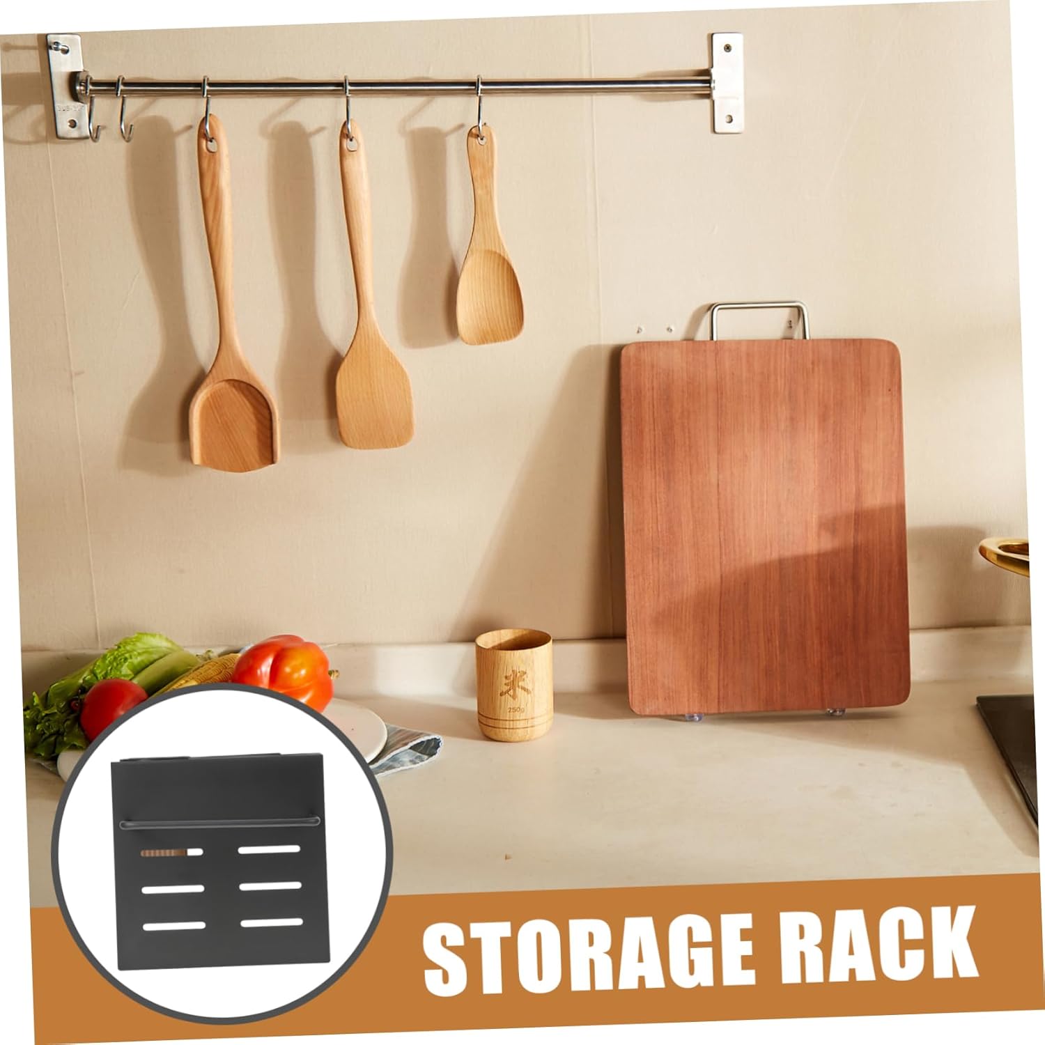 Wall-Mounted Kitchen Cutter Stand - Space-Saving Cutter Holder & Organizer for Wall Storage Rack, Perfect for Kitchen Utensils and Tools