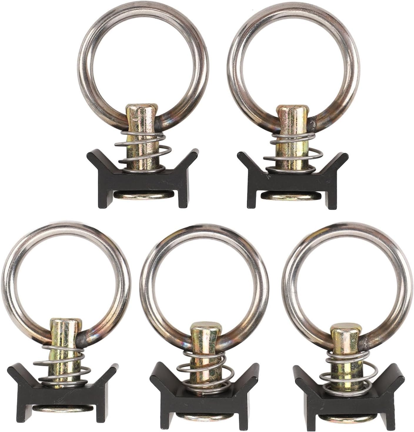 Attache de rail en L à goujon unique pour arrimage de moto et remorque, lot de 5 pièces