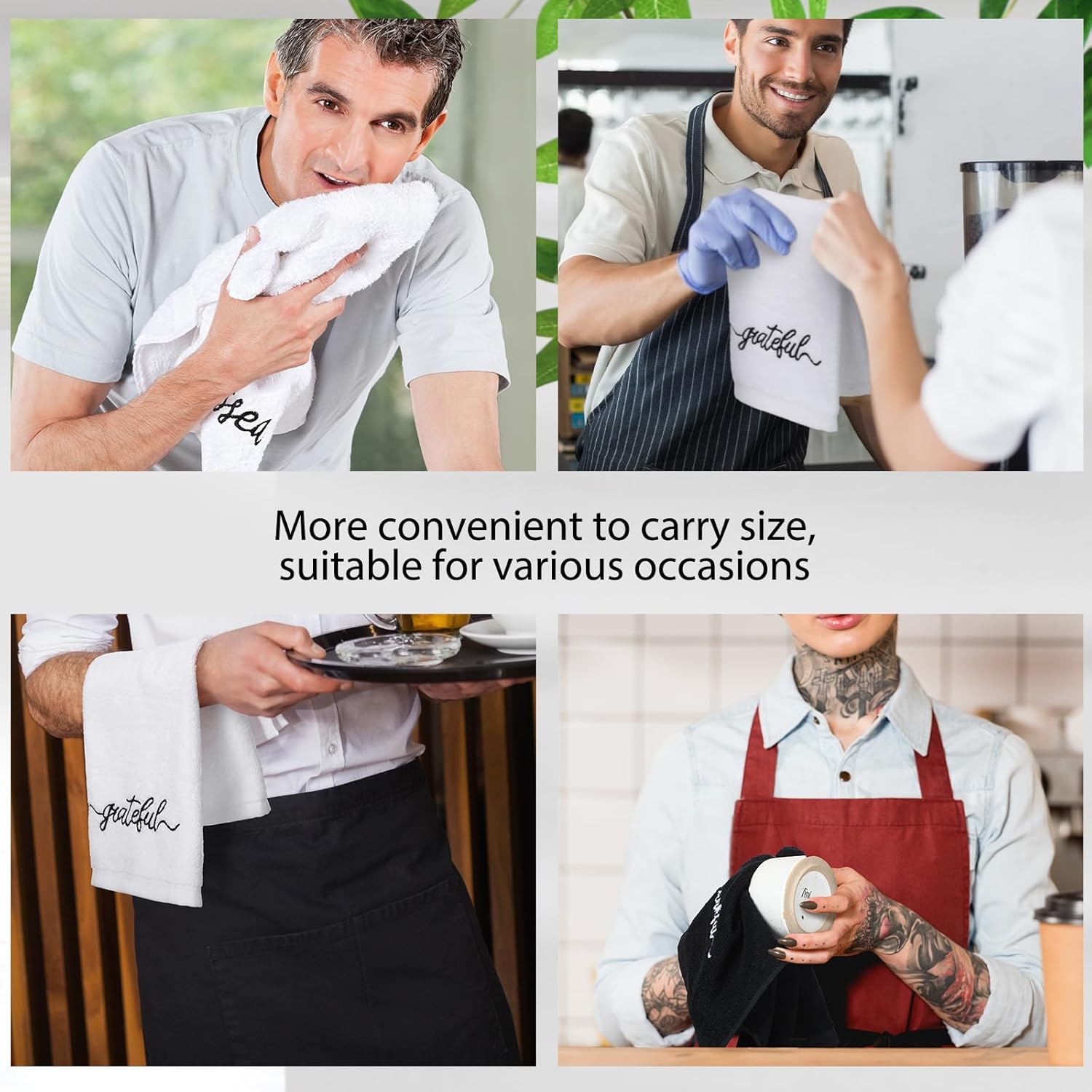 3 Pcs Thanksgiving Black and White Fingertip Towels 100% Cotton Fall Farmhouse Bathroom Hand Towels 12 x 18 in Decorative Embroidery Blessed Thankful Grateful for Gift Home Decor - Image 5