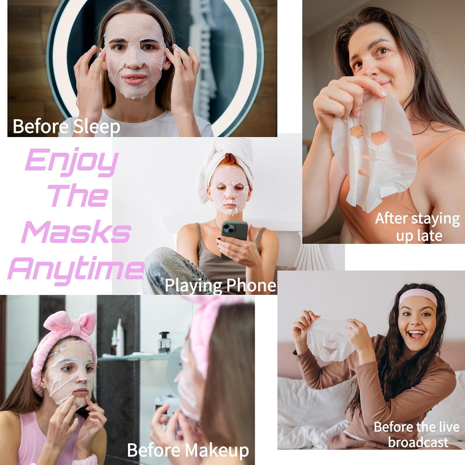 Sheet Face Masks & Neck Masks Skincare Set, Hydrating Masks Suitable for All Skin Types, Bulk Facial Mask And Neck Mask Gift Set for Women (Fruit Nourishing face & Neck Mask (30 pack)