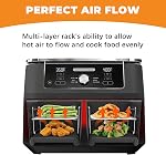 6PCS Air Ensemble d'accessoires de friteuse, double Air - Des sacs à fryer, 304 Rack de grillage en acier inoxydable avec 4 Bâtons de barbecue pour DZ201, DZ550, DZ201C, DZ401C