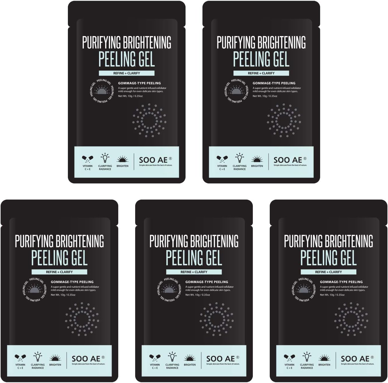 Soo'AE Purifying Brightening Peeling Gel Sachet Type 5 Count, Extra Gentle Gommage