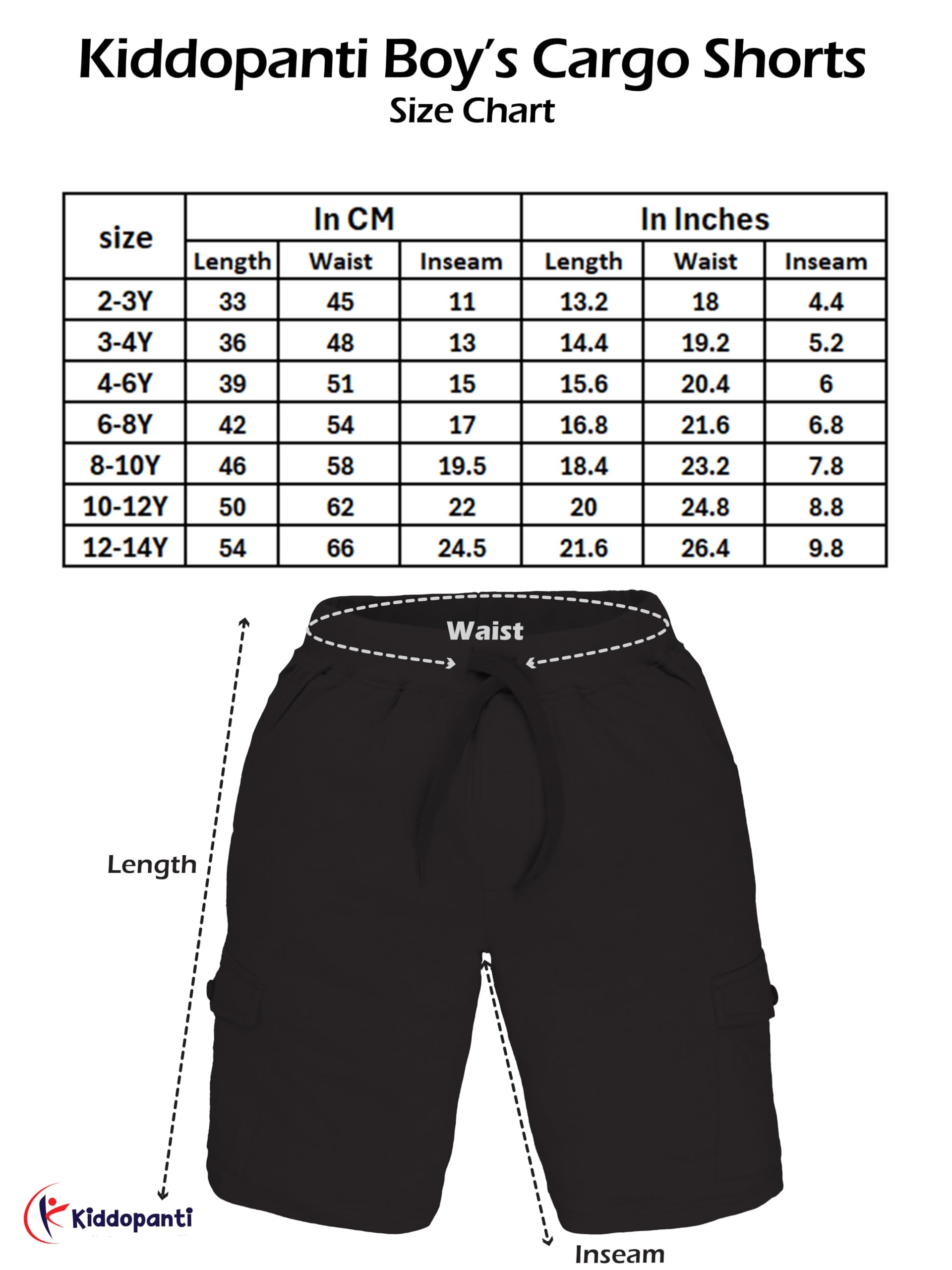 KiddoPanti Boys Knit Solid Cargo Shorts Pack of 2 | 100% Cotton | Comfortable Rib Waistband | 2 Front Pockets & 2 Cargo Pockets | Sport Bermuda Half Pant for Boys, Military Green & Jet Black - 12-14Y - Image 5 thumbnail