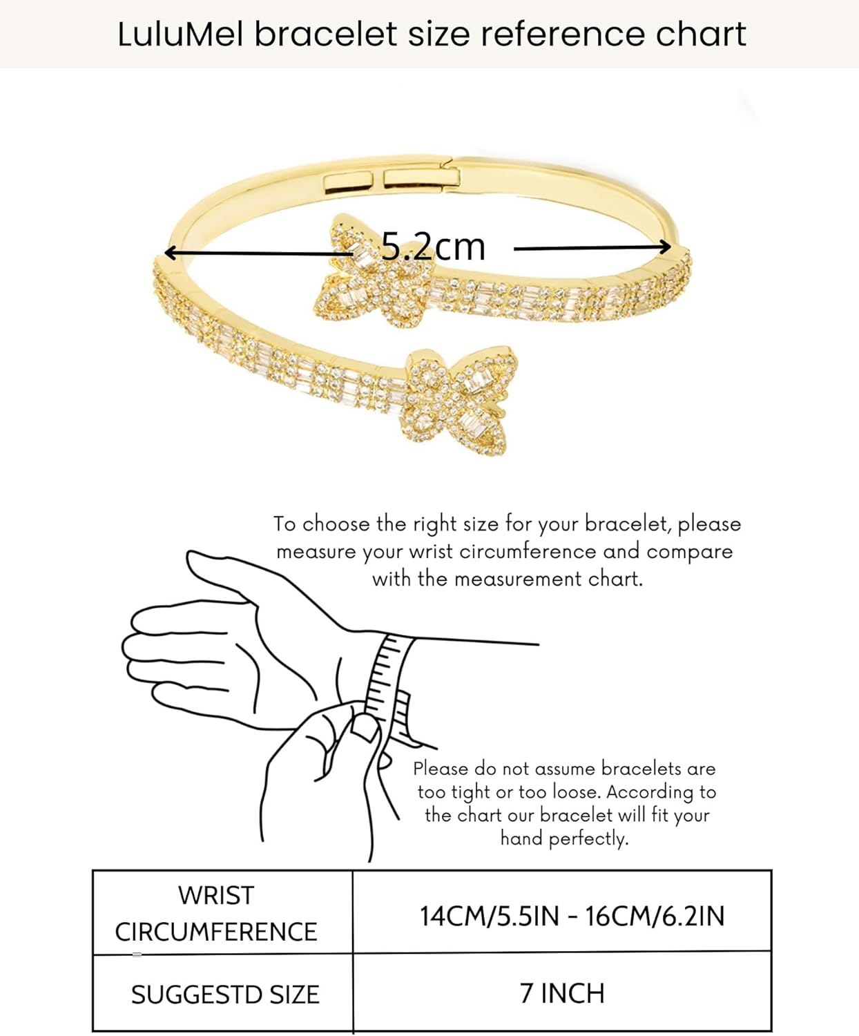 Lulu Mel Iced Out Baguette Diamond Bracelet Jewelry for Women, Hip Hop Mens 14k Gold Silver Plated Cubic Zirconia Bangle Bracelet, Men Heart Cuff Bracelet With Jewelry Box - Image 3