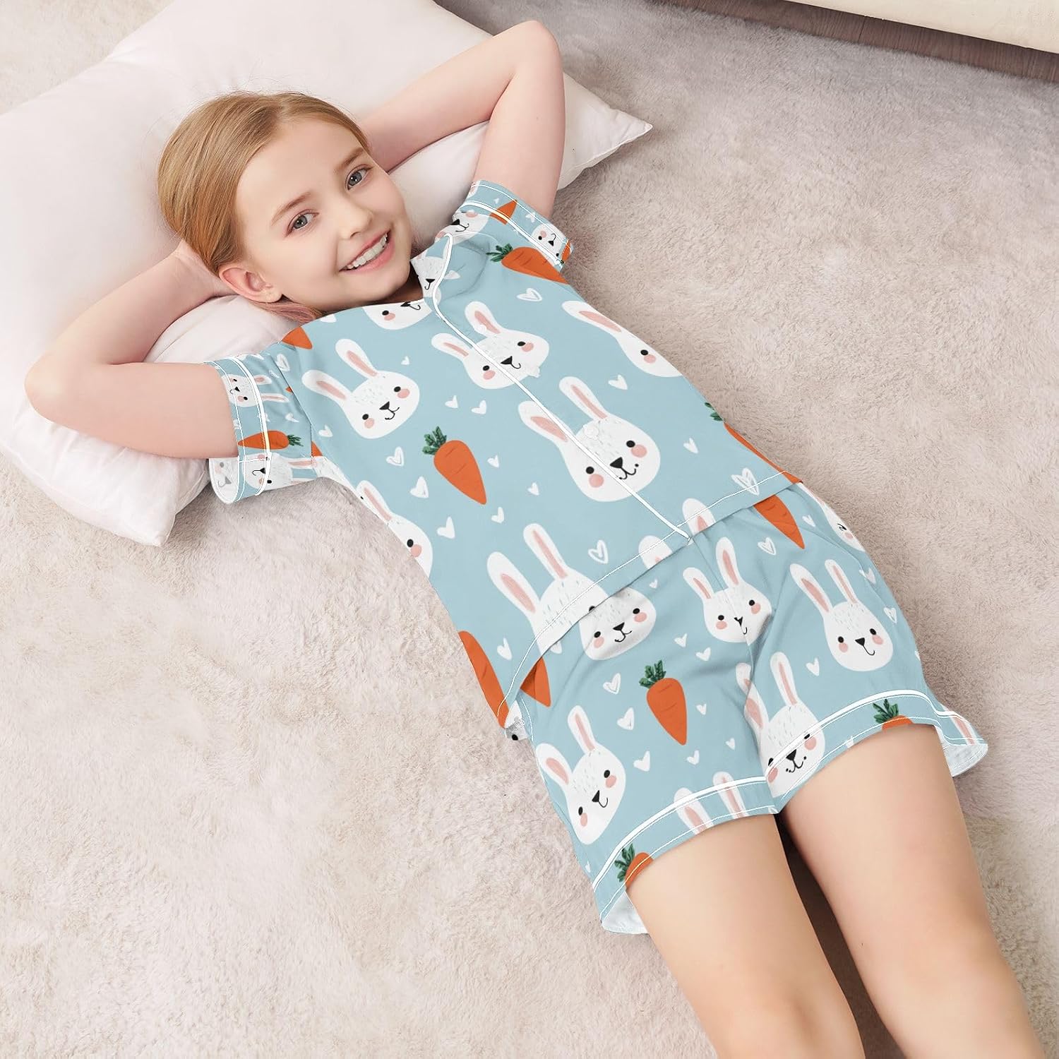 Silk Pajamas Sets Soft Satin 2 Piece Pjs Set Short Sleeve Sleepwear Nightwear