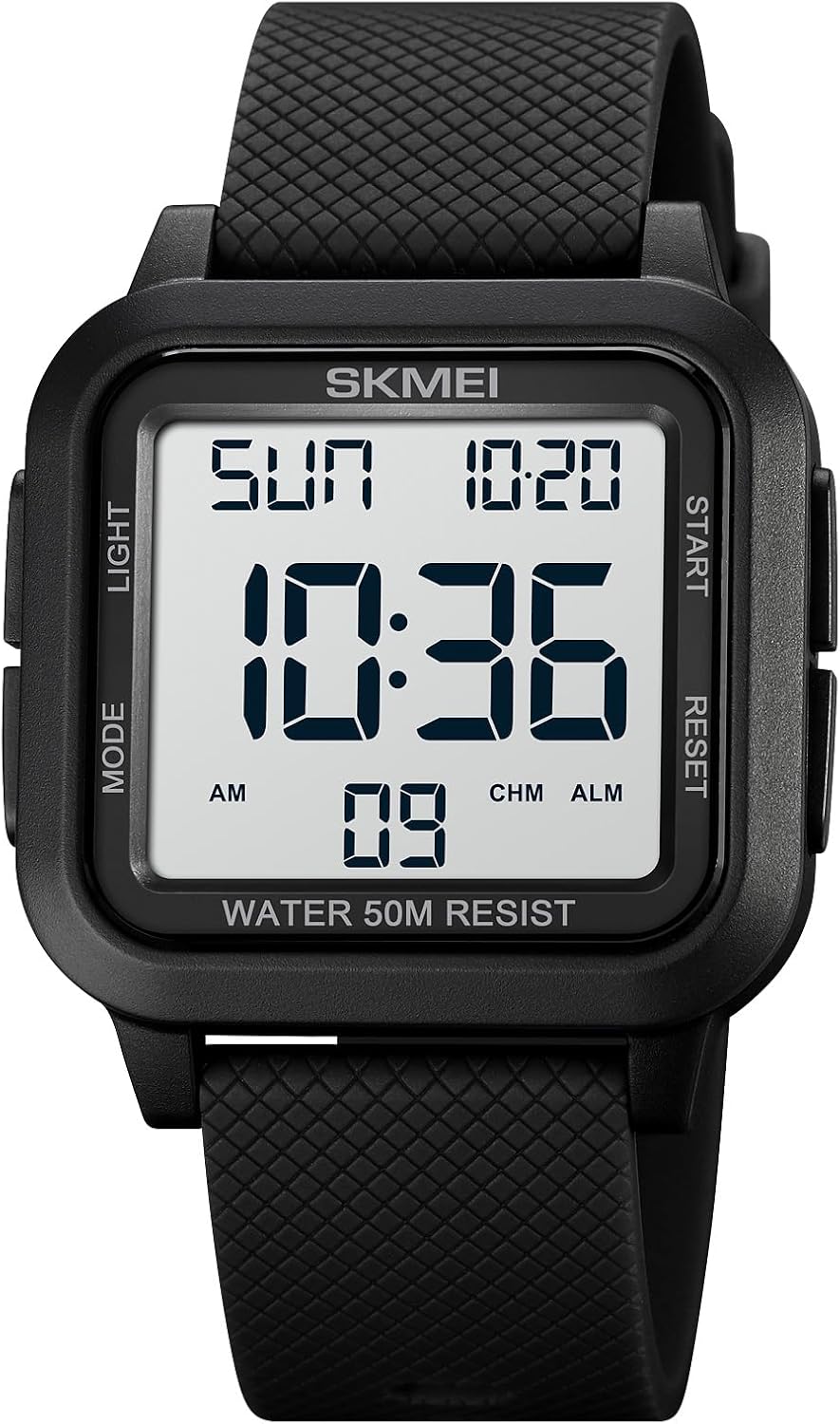 SKMEI Men's Military Digital Sports Watch Ultra-Thin Waterproof Wrist Watches for Men with Stopwatch Countdown Timer Alarm Function Dual Time LED Back Light