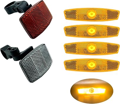 Bicycle Spokes Reflectors Set Front and Rear for Wheels Night Riding 6pcs