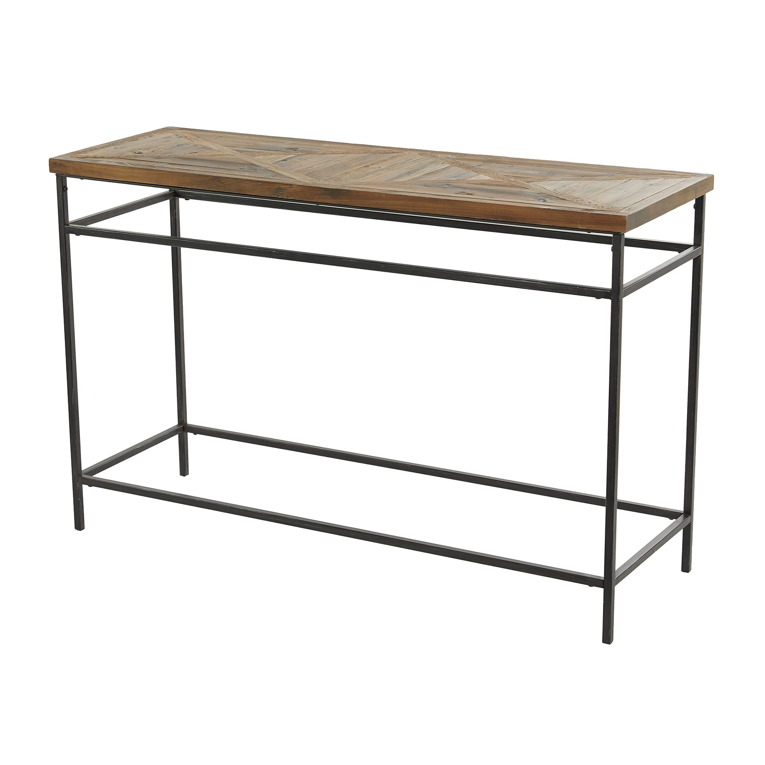Deco 79 Rustic Metal Console Table, Large Size, Black