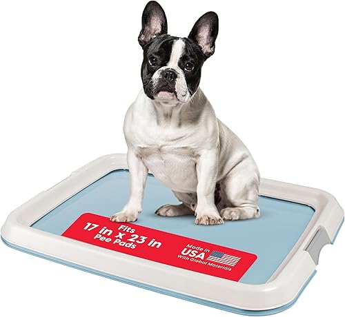 IRIS USA - Soporte mediano para tapete sanitario para mascotas, con pestillos seguros, patas de goma antideslizantes y acabado pulido, anti-fugas,