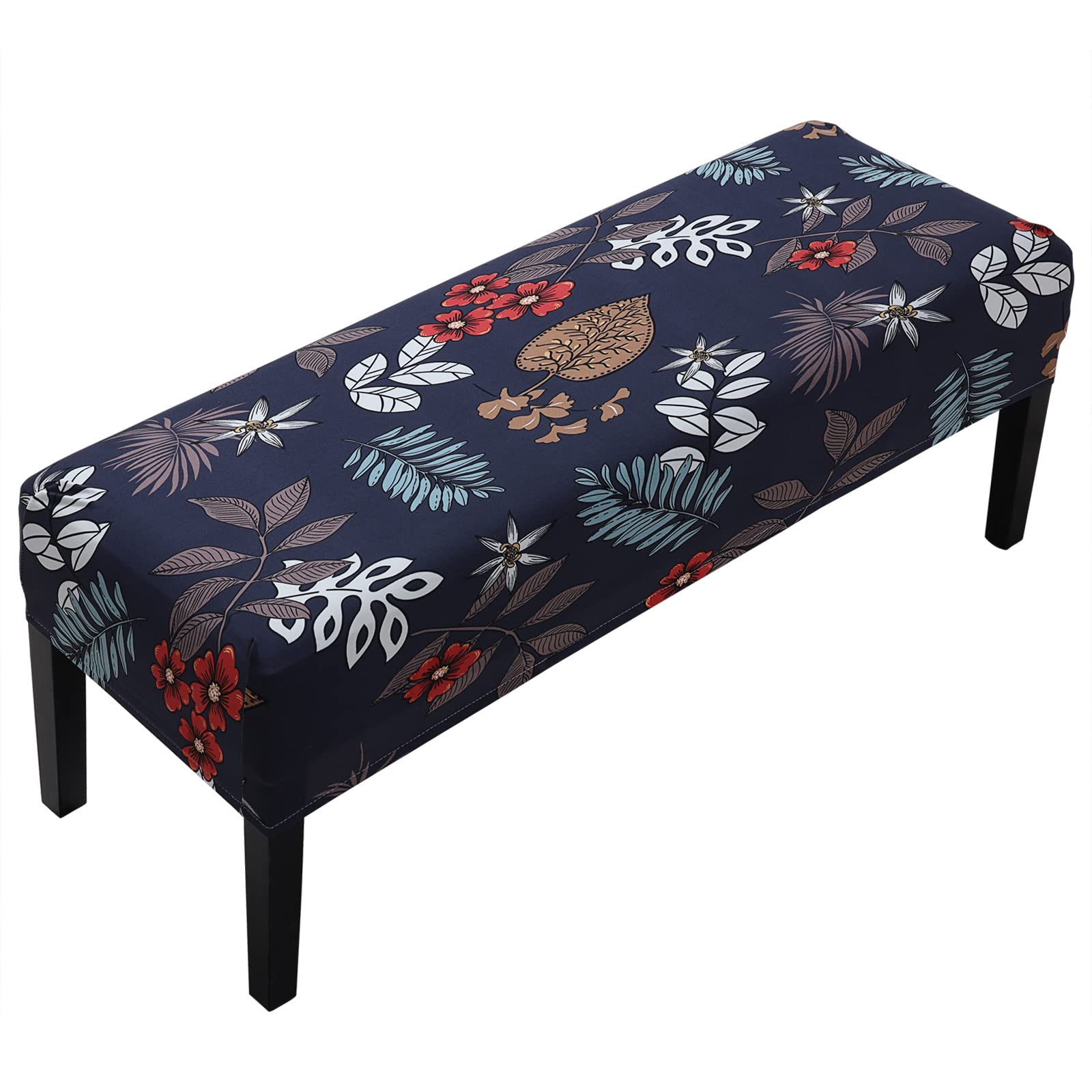 Fuloon Stretch Dining Bench Cover, Anti-Dust Removable Bench Slipcover Washable Seat Cushion Protector for Bedroom, Kitchen, Hotel, Banquet (Dark Blue