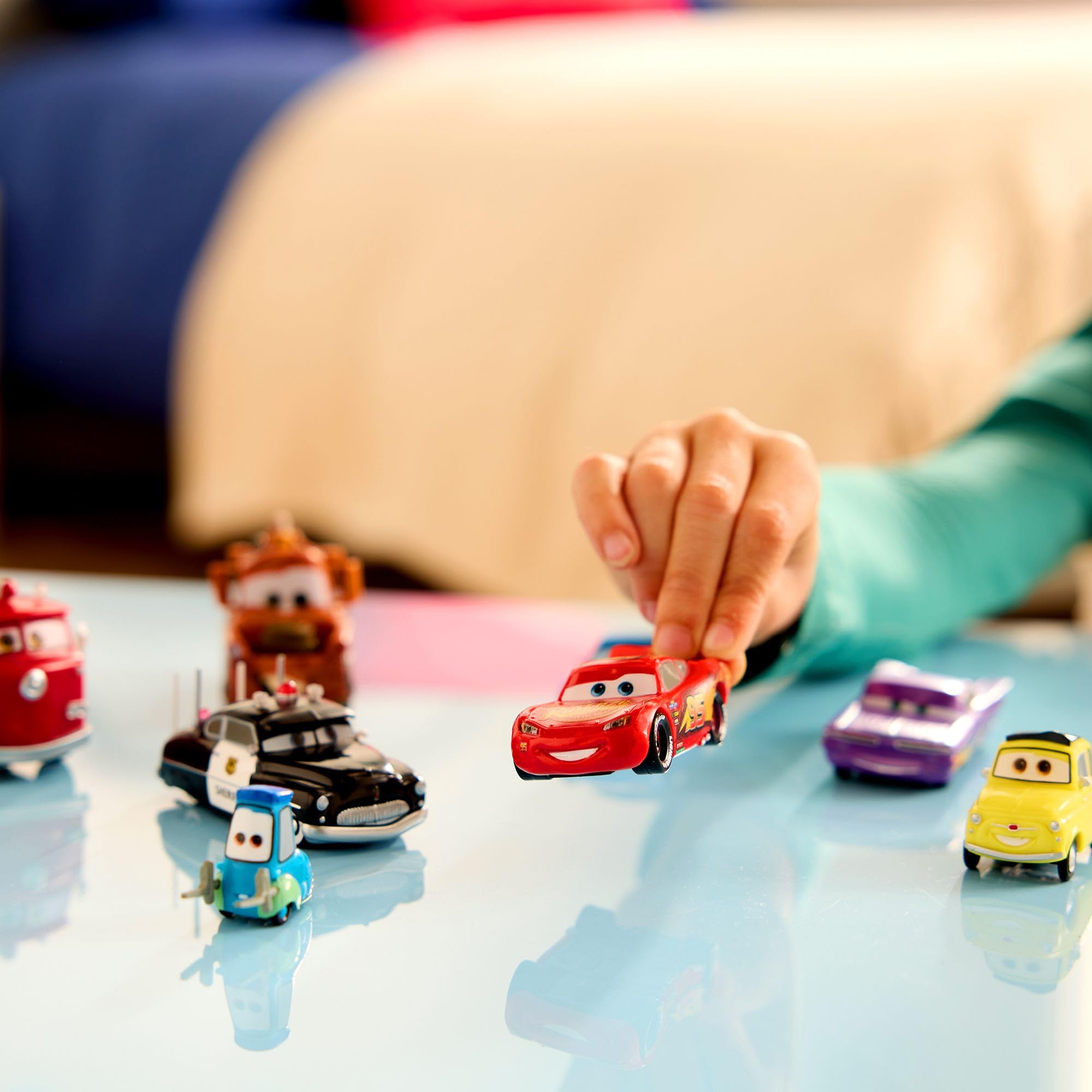 Disney Store Official Cars (Pixar) Toy Figure Set, 9 Toys including Lightning McQueen, Mater, Sally, Ramone, Red, Sheriff - Image 2