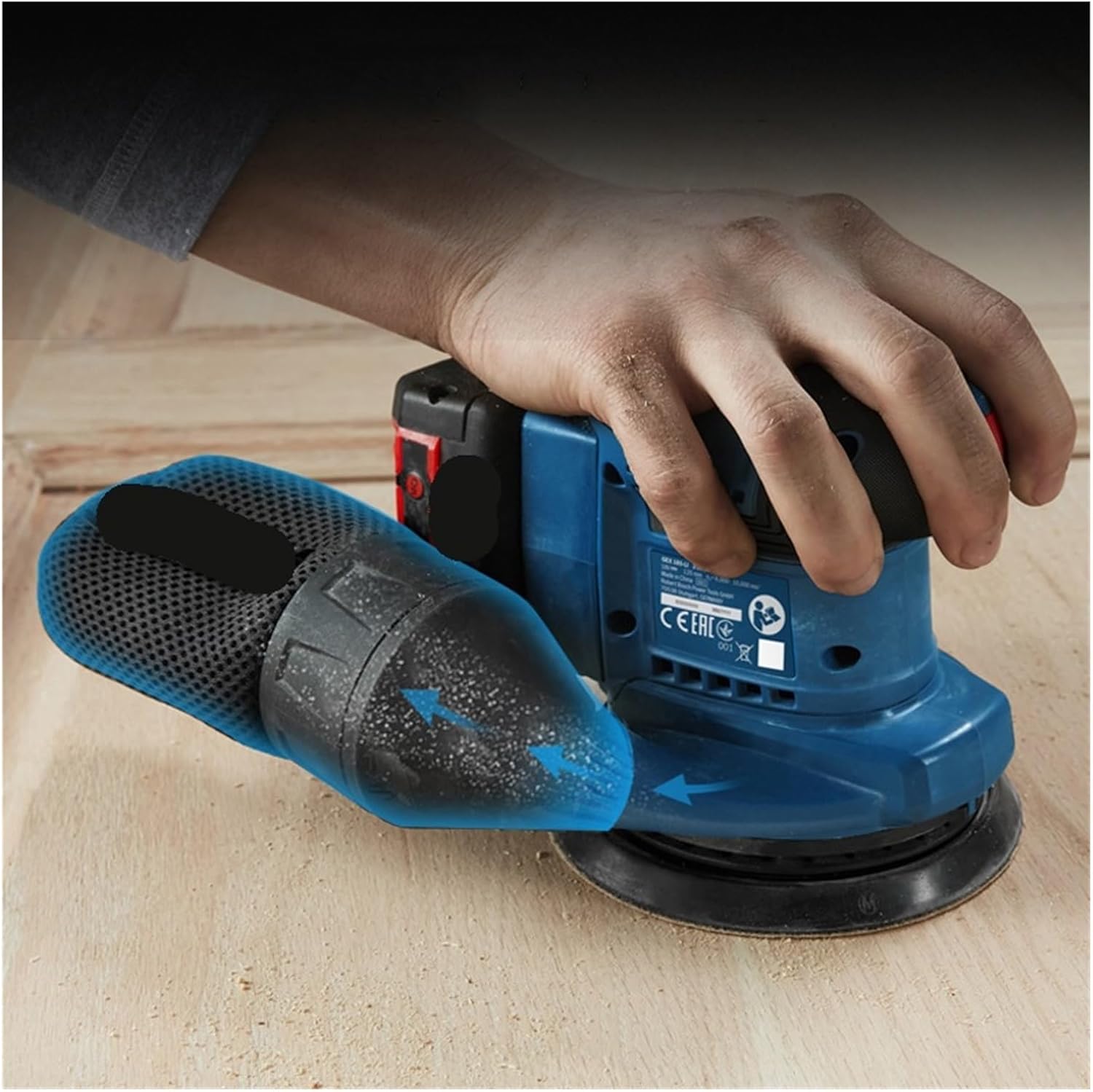 Polishing Machine Orbital Sander Cordless Random Orbit Sander Brushless 125MM Rechargeable Sandpaper Machine Woodworking Eccentric Sander for Sanding, Polishing