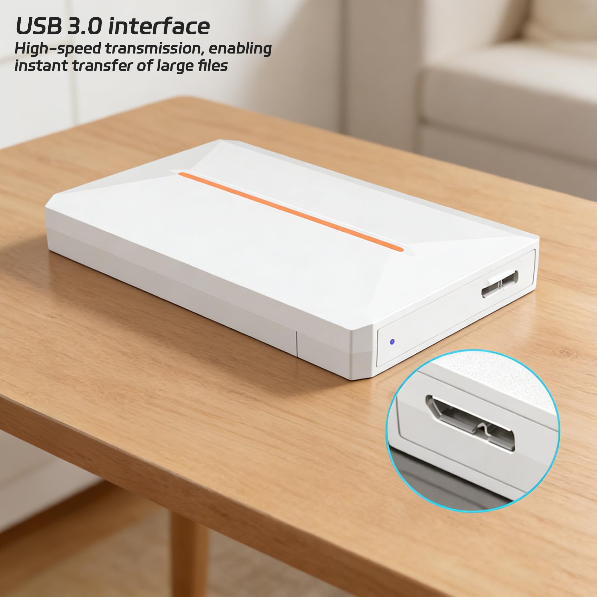 Odetina 2TB External Solid State Drive, High-Speed Compact Portable Drive USB 3.0 up to 5Gbps Compatible with 2.5 Inch SATA HDD/SSD for PC Laptop Desktop Gaming — view 3