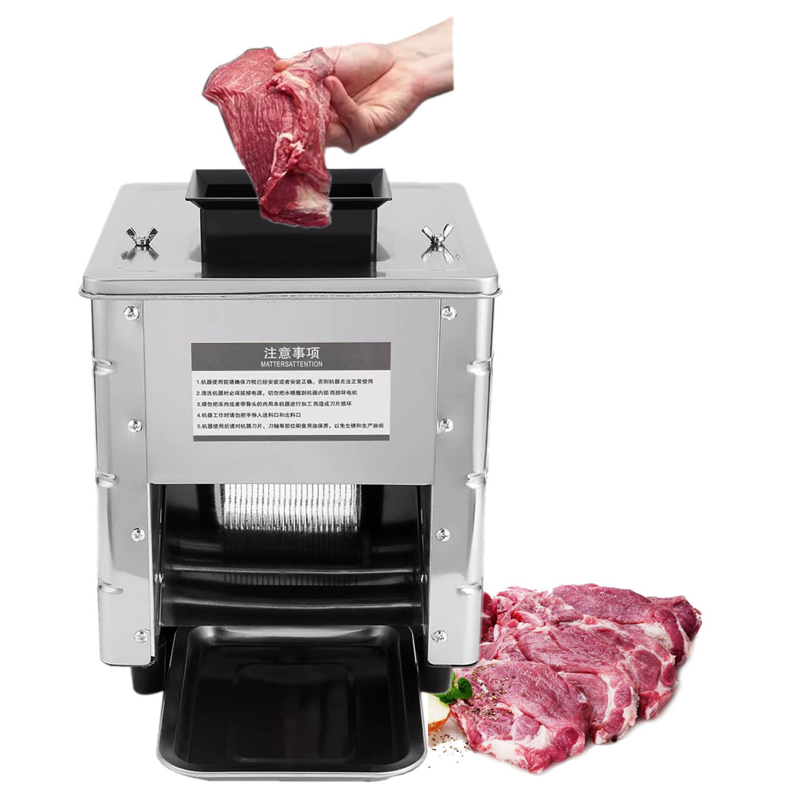 Affettatrice elettrica per carne, lama in acciaio inox, per uso commerciale, ideale per affettare maiale, pollo e pesce disossati