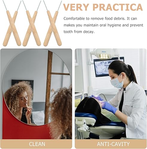 Miniatura 6 de HEALLILY 30pcs cepillos interdentales con mango de bambú 0.039 in entre dientes cepillo de dientes limpiador de higiene oral gingival hilo dental