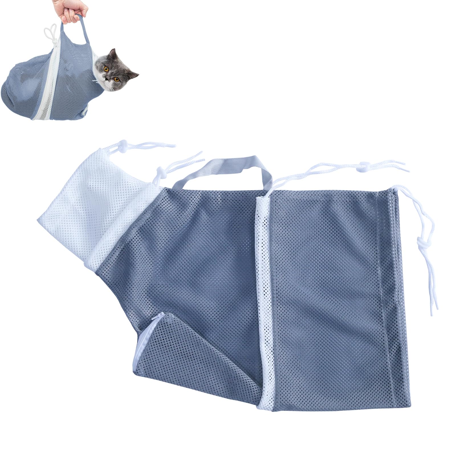 Cat Bathing Bag, Adjustable Anti-bite and Anti-Scratch Cat Shower Mesh Grooming Bag for Pet Dogs and Cats