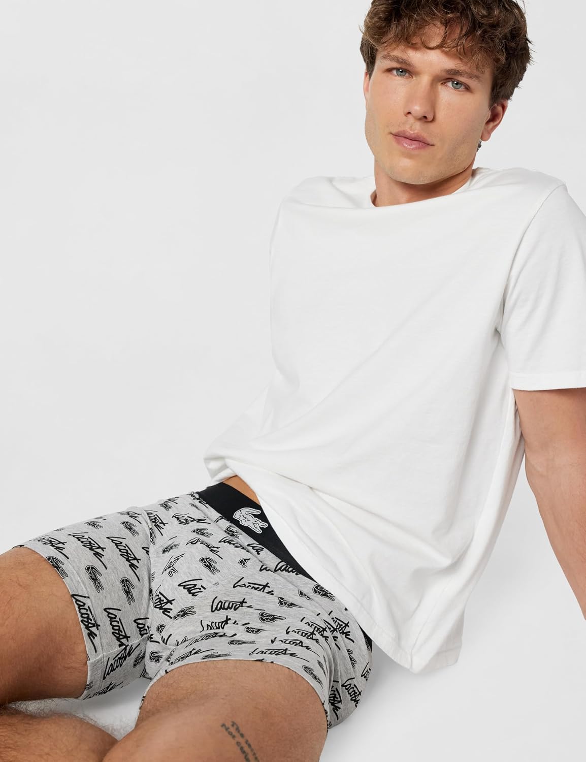 Lacoste Men's Cotton Stretch Print Animation Boxer Briefs