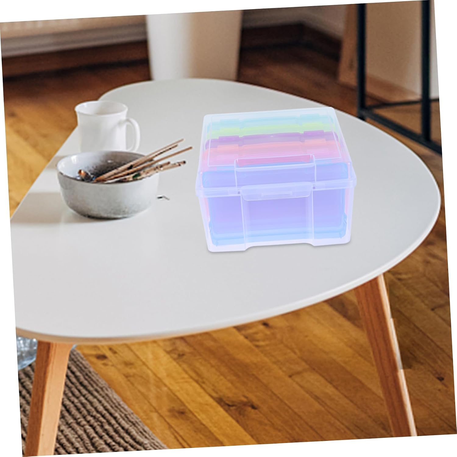 Photo Storage Box Closet Storage Bin Photo Organizer Multifunctional Case Edges for Easy Cleaning
