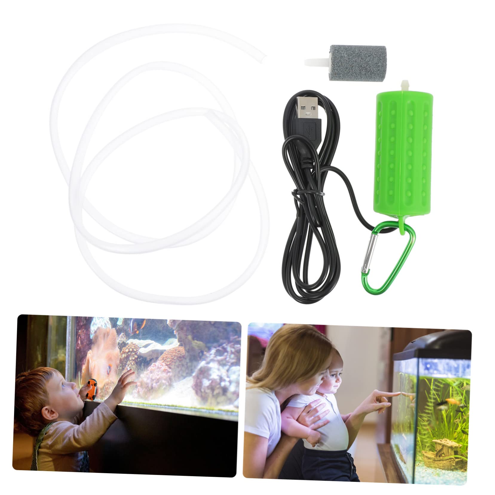 Happyyami 3juegos Bomba De Aire USB para Acuarios Suministro De Silencioso para Peceras De Diferentes y Actividades Al Aire Proporciona Continuo para Peces y Plantas Acuáticas